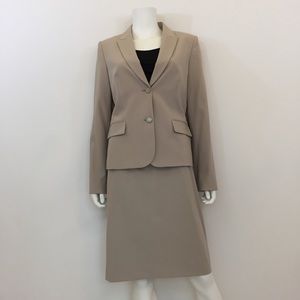 Calvin Klein Nude Blazer and Skirt Suit Set